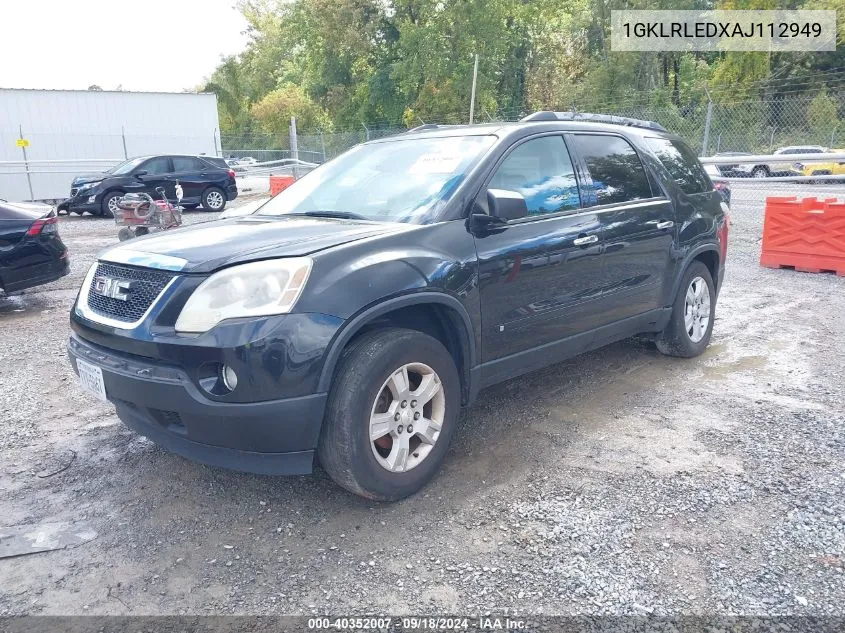 1GKLRLEDXAJ112949 2010 GMC Acadia Sle