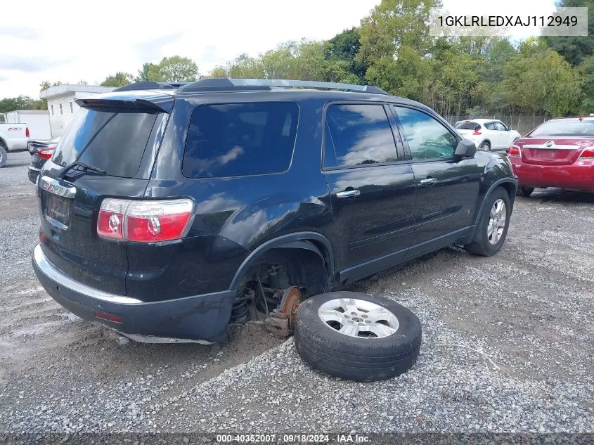 1GKLRLEDXAJ112949 2010 GMC Acadia Sle