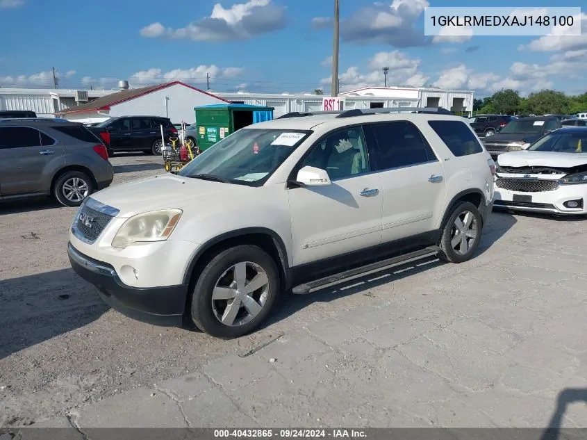 1GKLRMEDXAJ148100 2010 GMC Acadia Slt-1