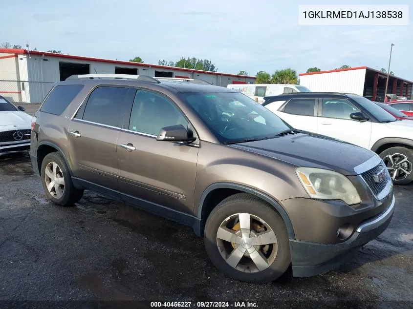 1GKLRMED1AJ138538 2010 GMC Acadia Slt-1