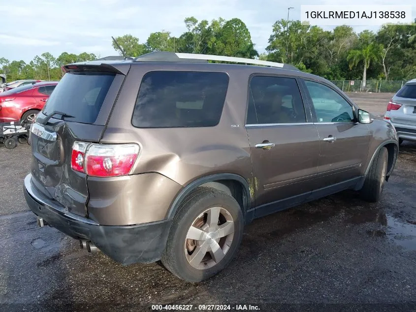 1GKLRMED1AJ138538 2010 GMC Acadia Slt-1