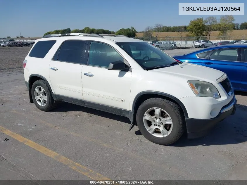 1GKLVLED3AJ120564 2010 GMC Acadia Sle