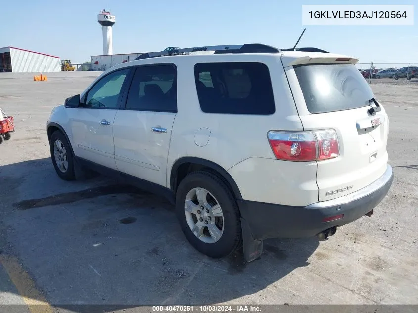 1GKLVLED3AJ120564 2010 GMC Acadia Sle