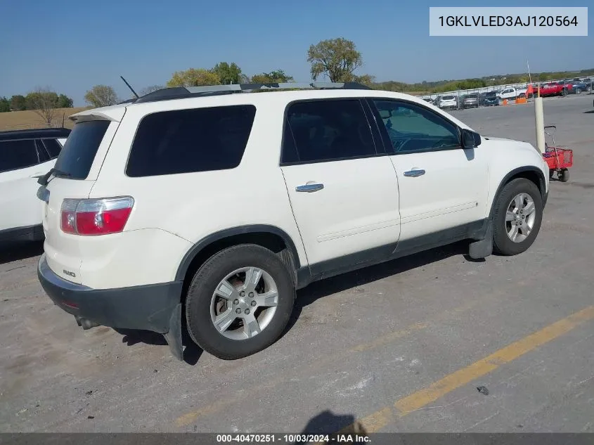 1GKLVLED3AJ120564 2010 GMC Acadia Sle