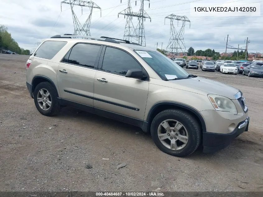 1GKLVKED2AJ142050 2010 GMC Acadia Sl