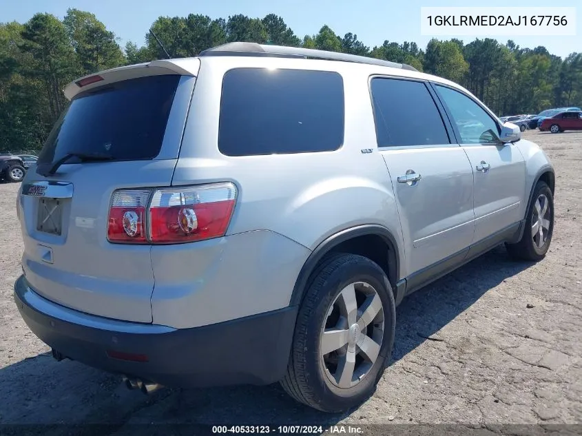 1GKLRMED2AJ167756 2010 GMC Acadia Slt-1