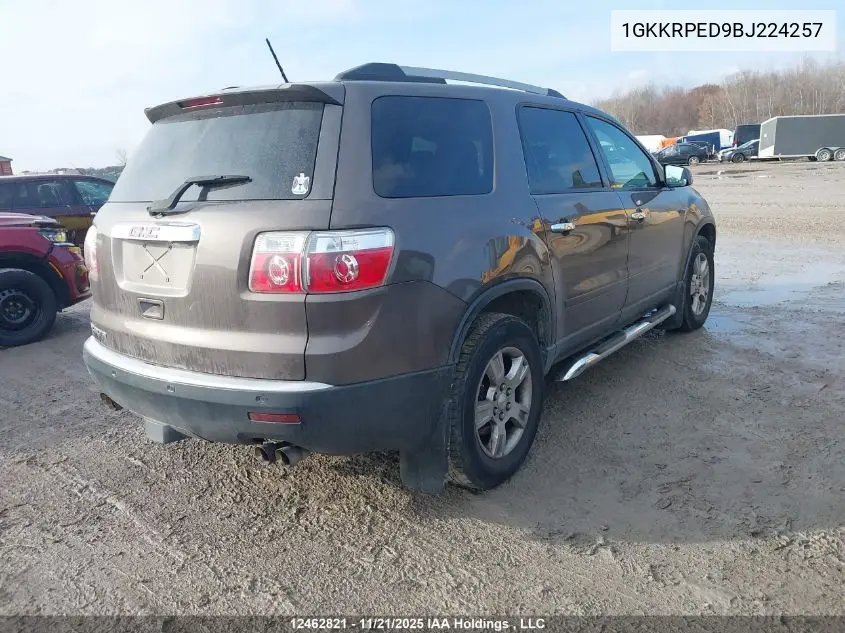 1GKKRPED9BJ224257 2011 GMC Acadia Sle