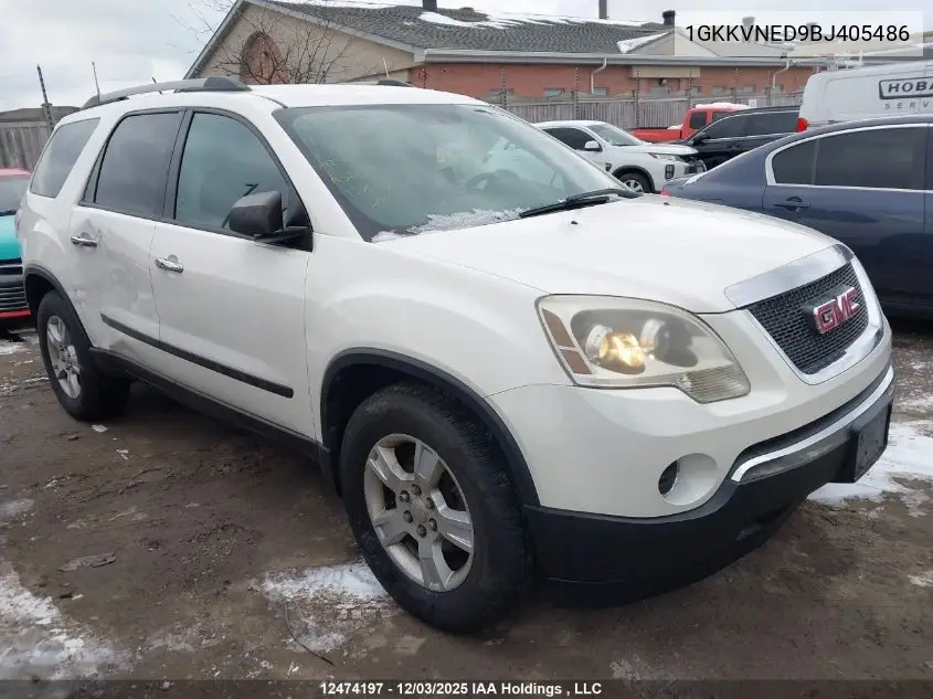 1GKKVNED9BJ405486 2011 GMC Acadia Sle