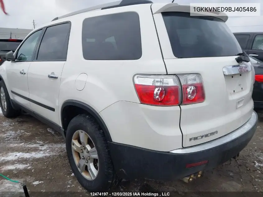 1GKKVNED9BJ405486 2011 GMC Acadia Sle