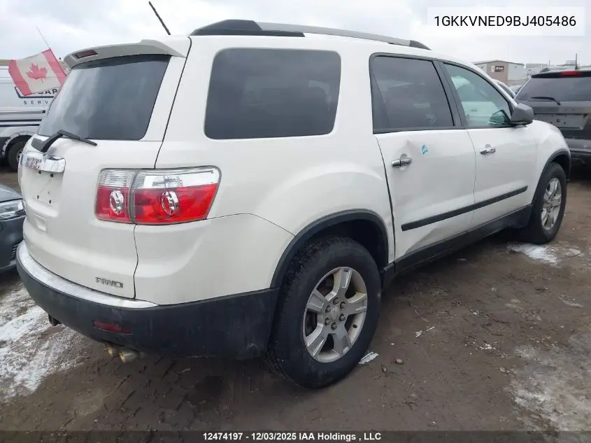 1GKKVNED9BJ405486 2011 GMC Acadia Sle
