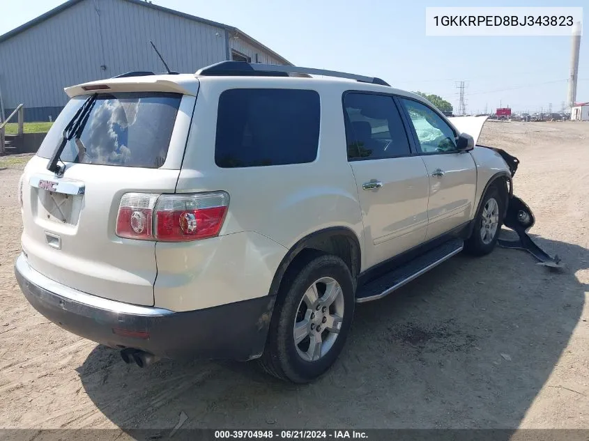 1GKKRPED8BJ343823 2011 GMC Acadia Sle