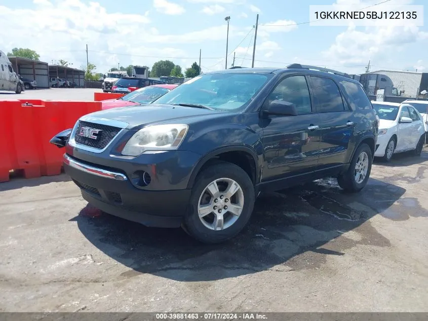 1GKKRNED5BJ122135 2011 GMC Acadia Sl