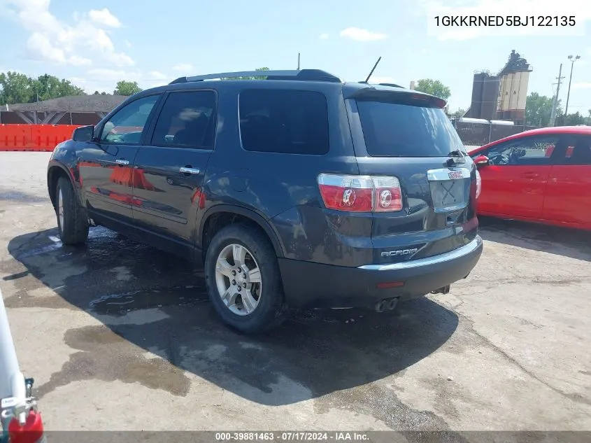 1GKKRNED5BJ122135 2011 GMC Acadia Sl