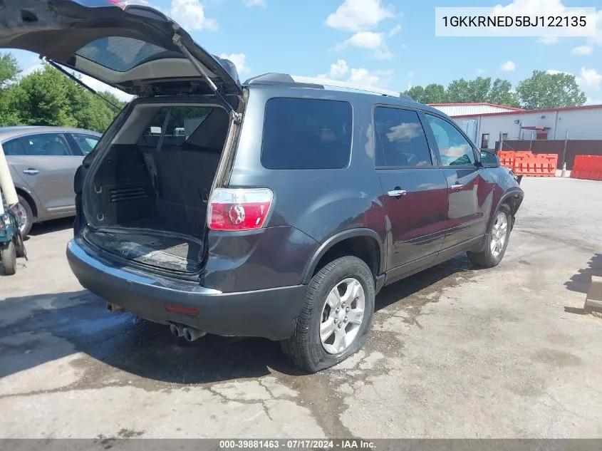 1GKKRNED5BJ122135 2011 GMC Acadia Sl