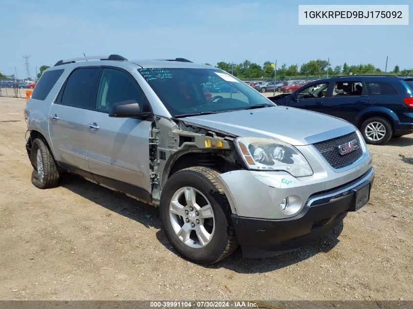 1GKKRPED9BJ175092 2011 GMC Acadia Sle