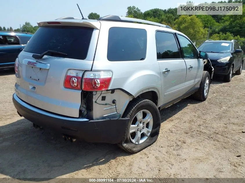 1GKKRPED9BJ175092 2011 GMC Acadia Sle