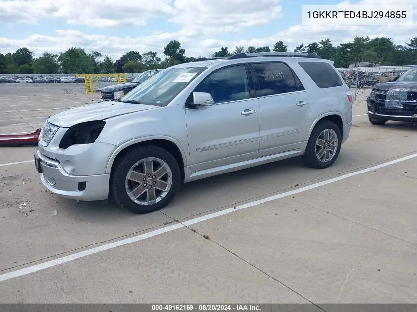 1GKKRTED4BJ294855 2011 GMC Acadia Denali