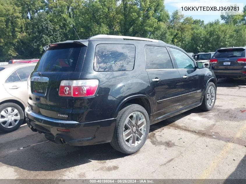 1GKKVTEDXBJ369781 2011 GMC Acadia Denali