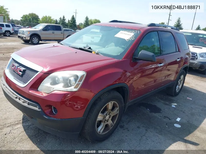 1GKKRNED4BJ188871 2011 GMC Acadia Sl