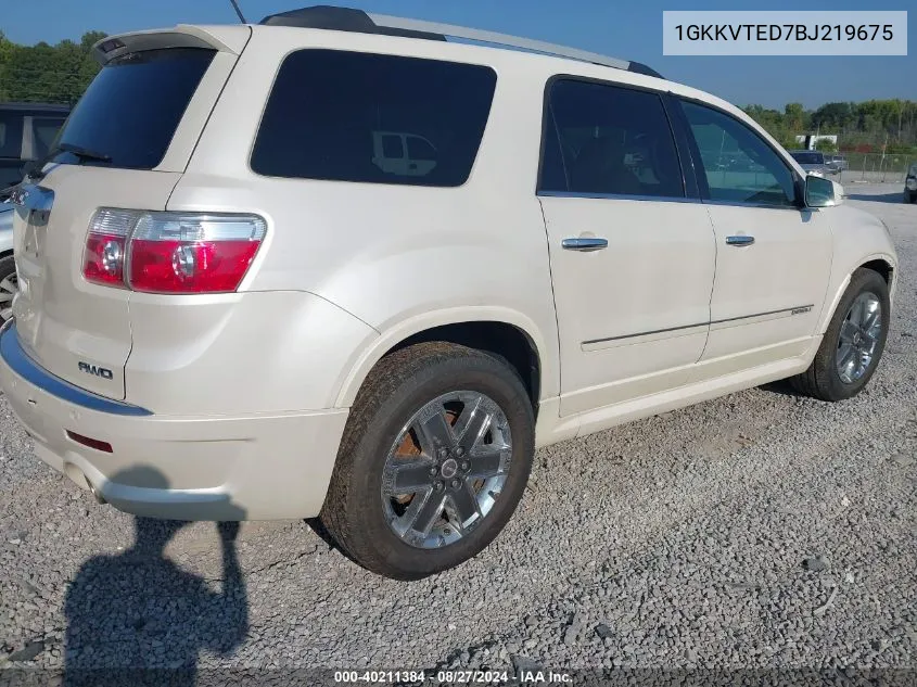 1GKKVTED7BJ219675 2011 GMC Acadia Denali