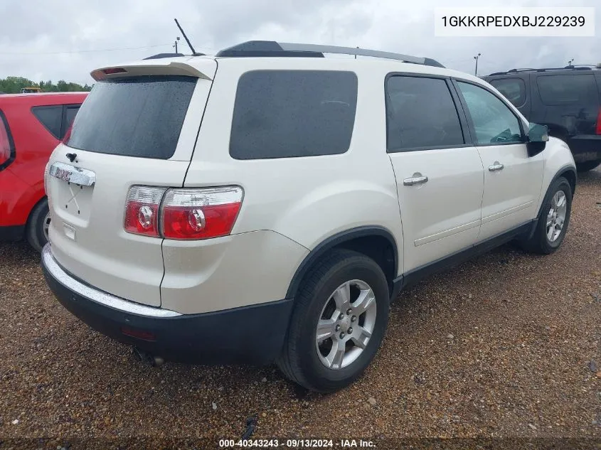 1GKKRPEDXBJ229239 2011 GMC Acadia Sle