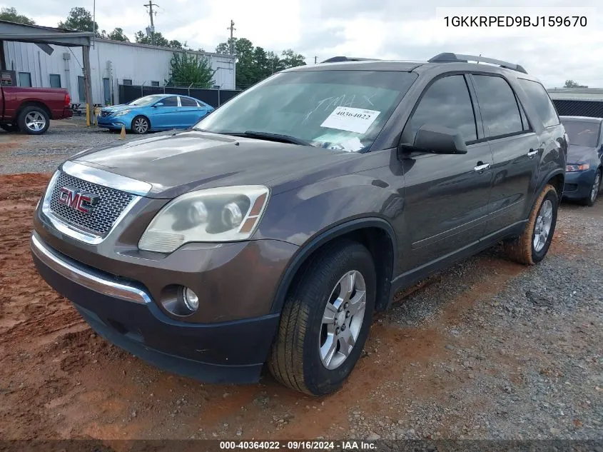 1GKKRPED9BJ159670 2011 GMC Acadia Sle