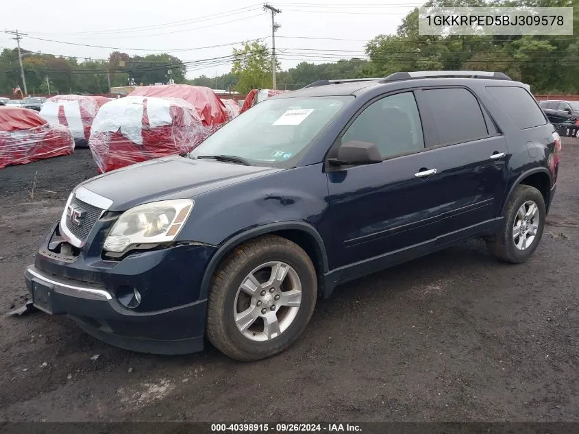 1GKKRPED5BJ309578 2011 GMC Acadia Sle