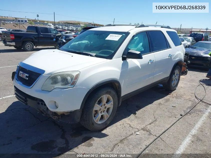 1GKKVPED6BJ268339 2011 GMC Acadia Sle