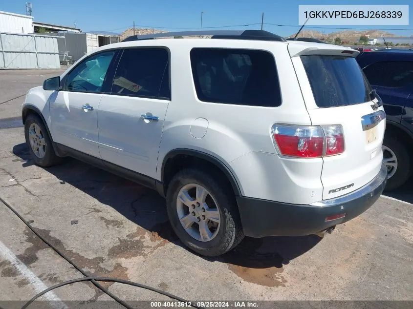 1GKKVPED6BJ268339 2011 GMC Acadia Sle