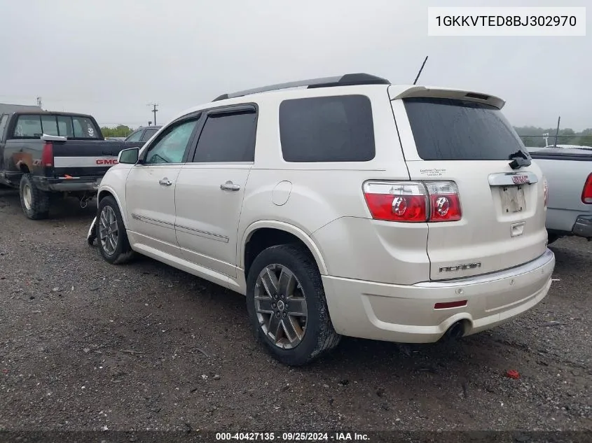 1GKKVTED8BJ302970 2011 GMC Acadia Denali