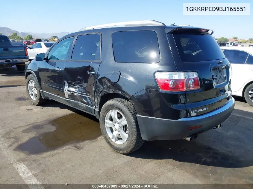 1GKKRPED9BJ165551 2011 GMC Acadia Sle