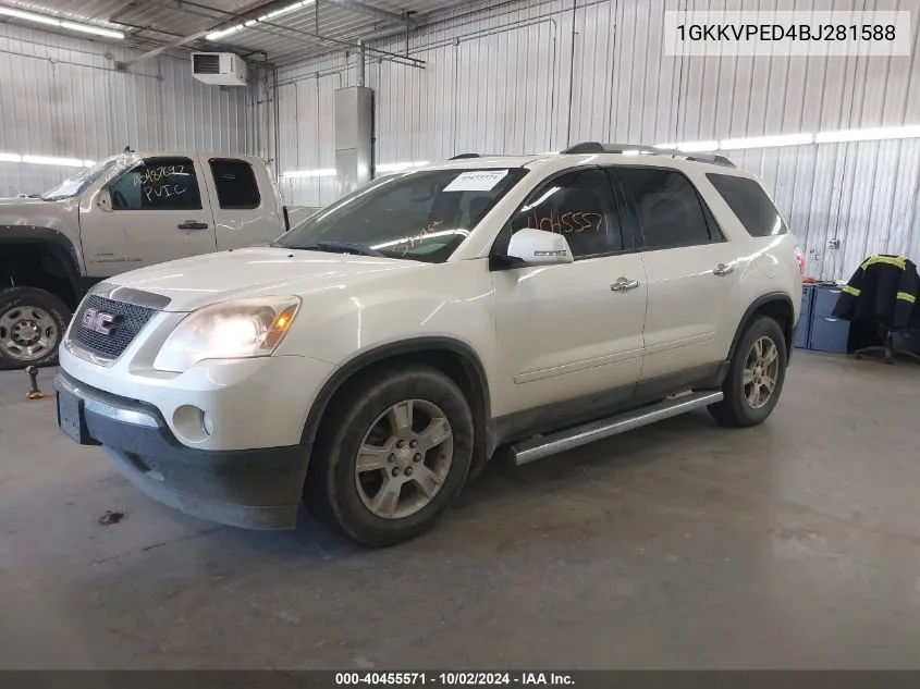 1GKKVPED4BJ281588 2011 GMC Acadia Sle