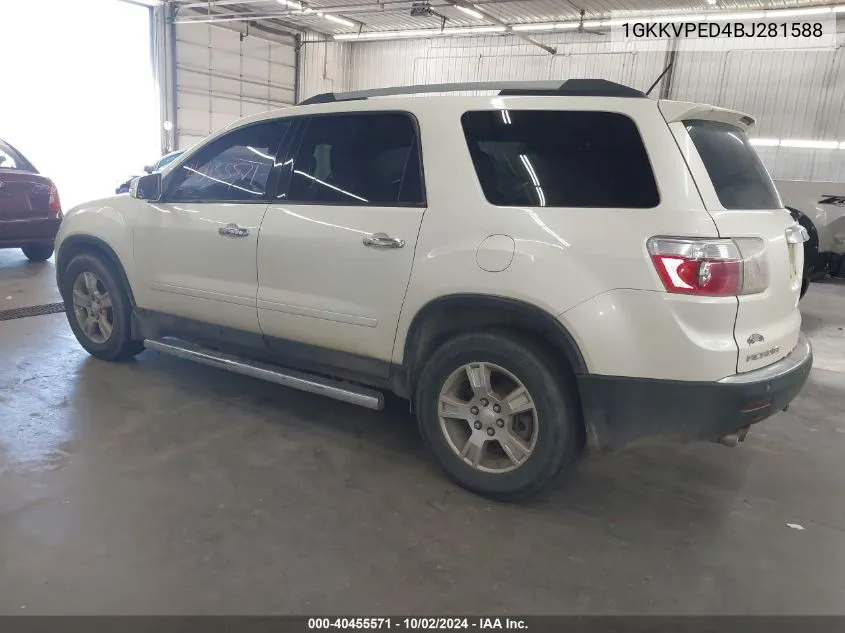 1GKKVPED4BJ281588 2011 GMC Acadia Sle