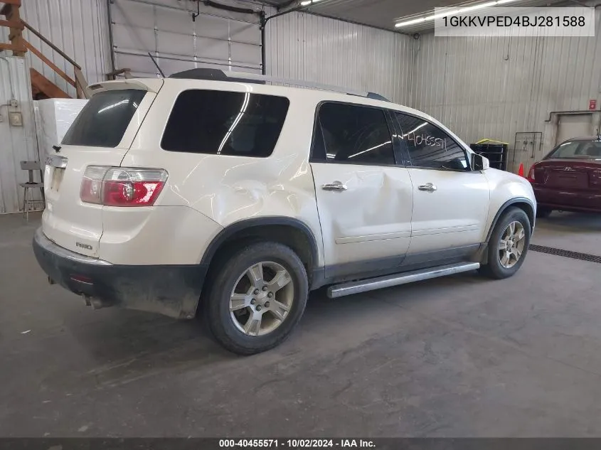 1GKKVPED4BJ281588 2011 GMC Acadia Sle