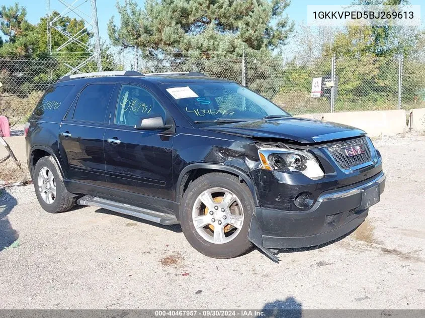 1GKKVPED5BJ269613 2011 GMC Acadia Sle