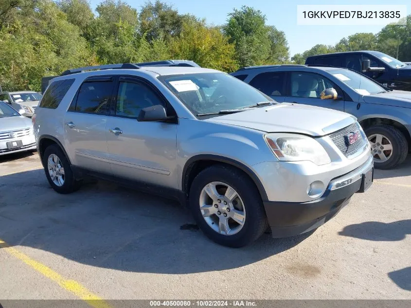 1GKKVPED7BJ213835 2011 GMC Acadia Sle