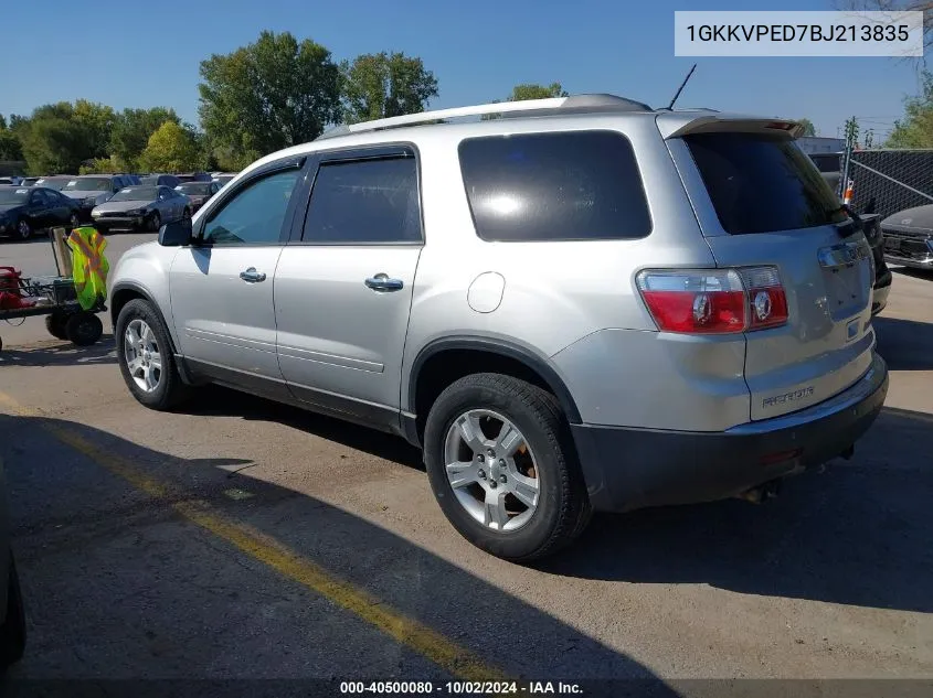 1GKKVPED7BJ213835 2011 GMC Acadia Sle