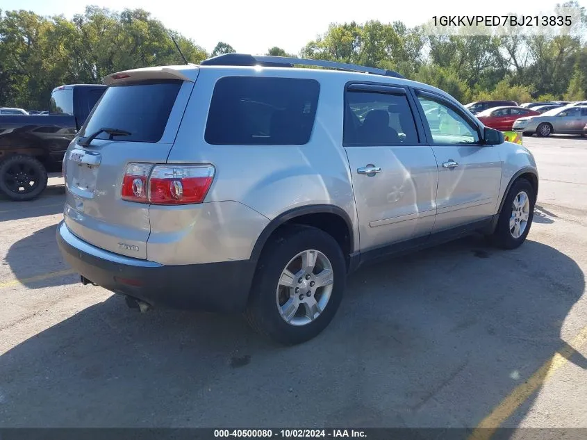 1GKKVPED7BJ213835 2011 GMC Acadia Sle