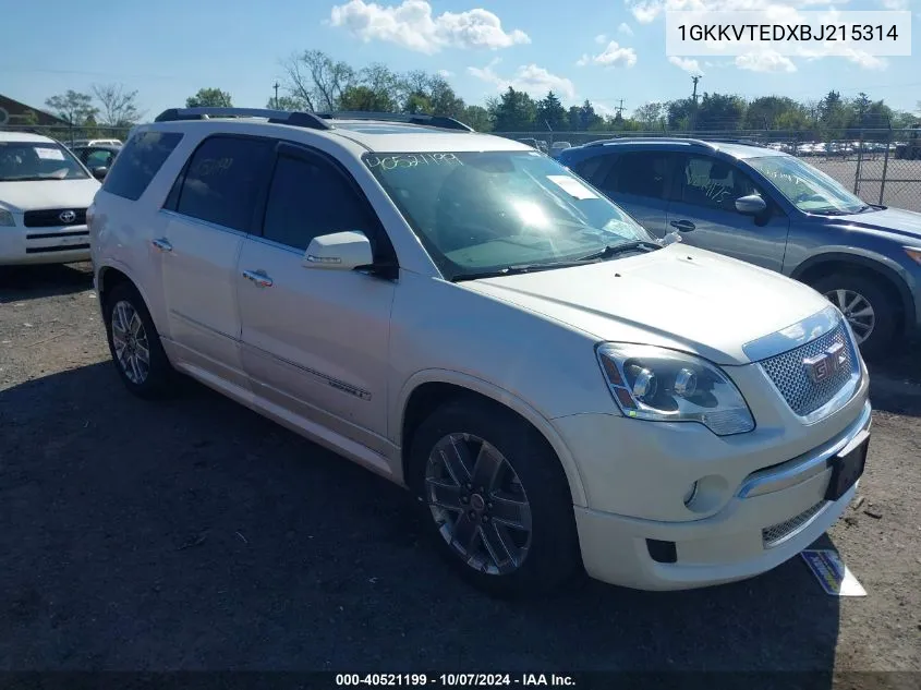 1GKKVTEDXBJ215314 2011 GMC Acadia Denali