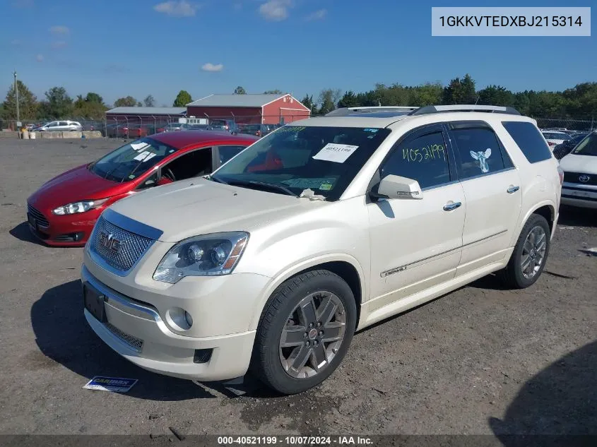 1GKKVTEDXBJ215314 2011 GMC Acadia Denali