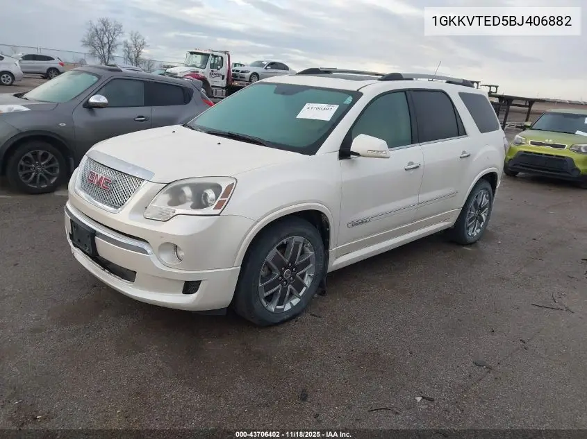 1GKKVTED5BJ406882 2011 GMC Acadia Denali