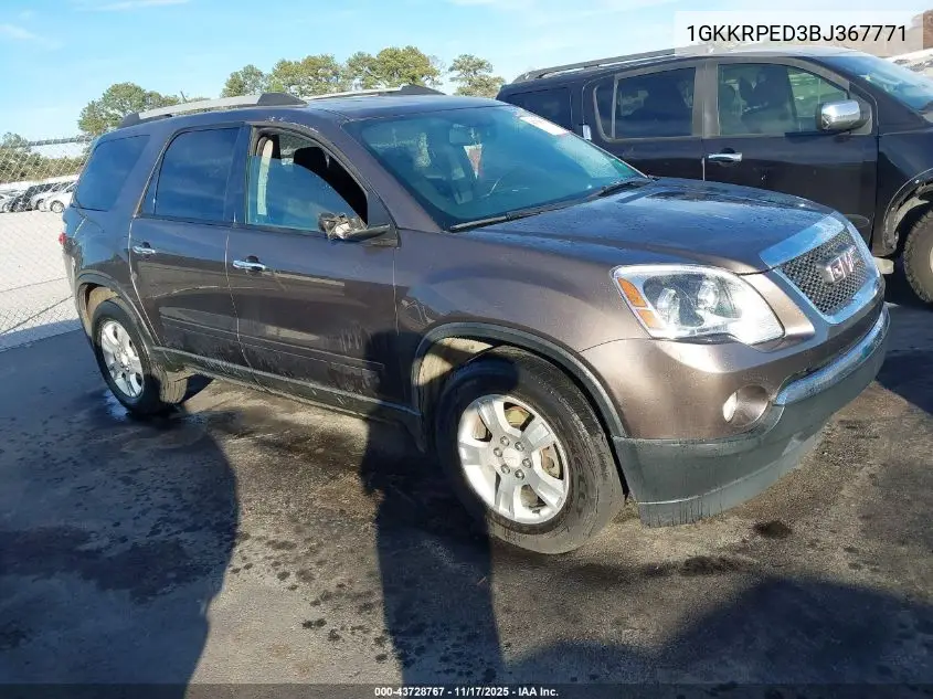 1GKKRPED3BJ367771 2011 GMC Acadia Sle