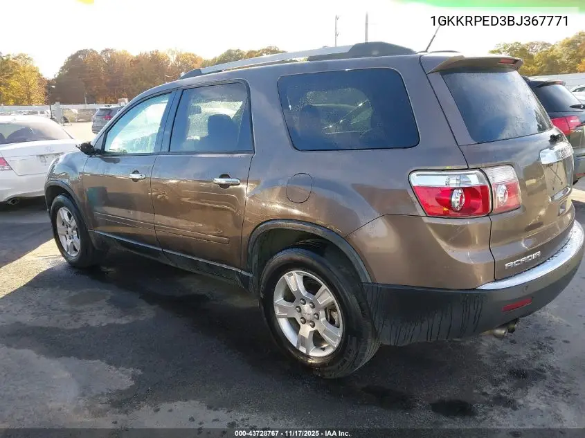 1GKKRPED3BJ367771 2011 GMC Acadia Sle