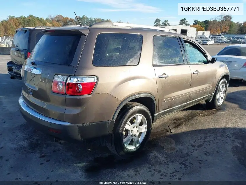 1GKKRPED3BJ367771 2011 GMC Acadia Sle