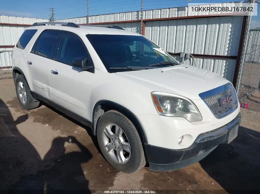 1GKKRPED8BJ167842 2011 GMC Acadia Sle