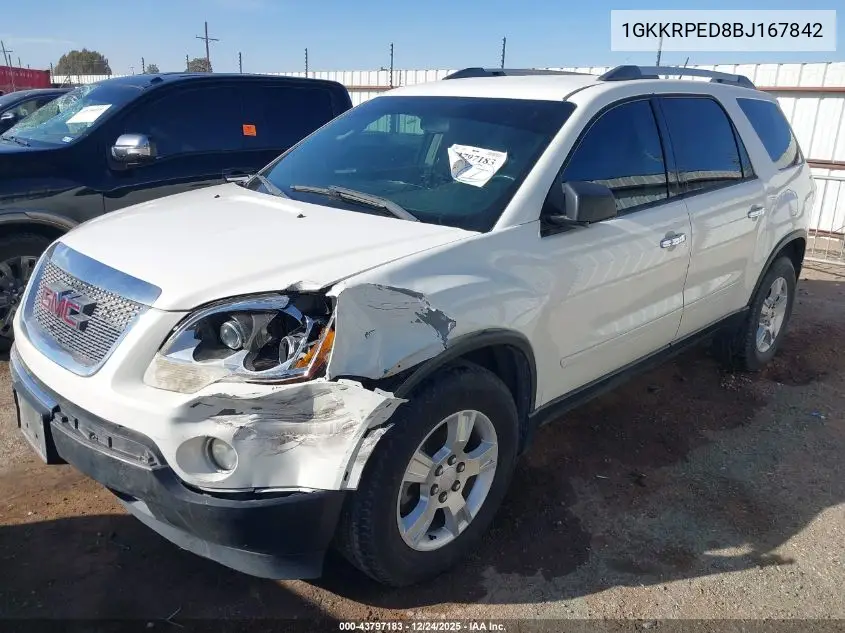 1GKKRPED8BJ167842 2011 GMC Acadia Sle