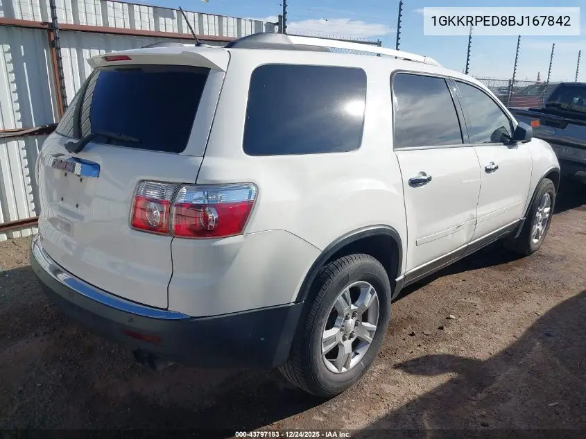 1GKKRPED8BJ167842 2011 GMC Acadia Sle