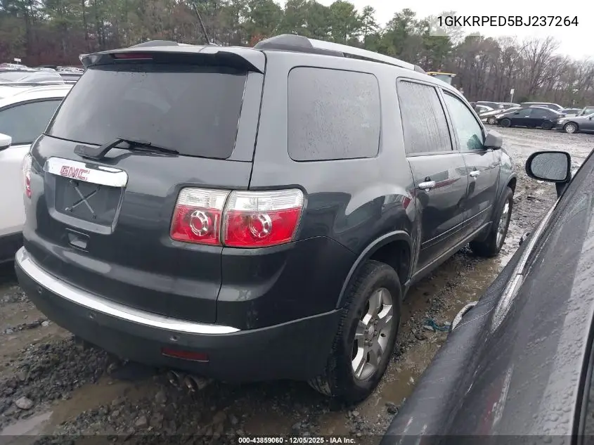 1GKKRPED5BJ237264 2011 GMC Acadia Sle