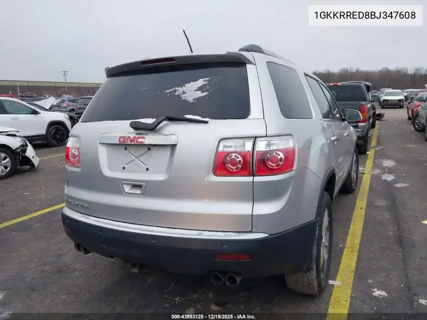 1GKKRRED8BJ347608 2011 GMC Acadia Slt-1