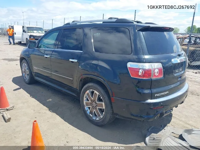 1GKKRTED8CJ267692 2012 GMC Acadia Denali